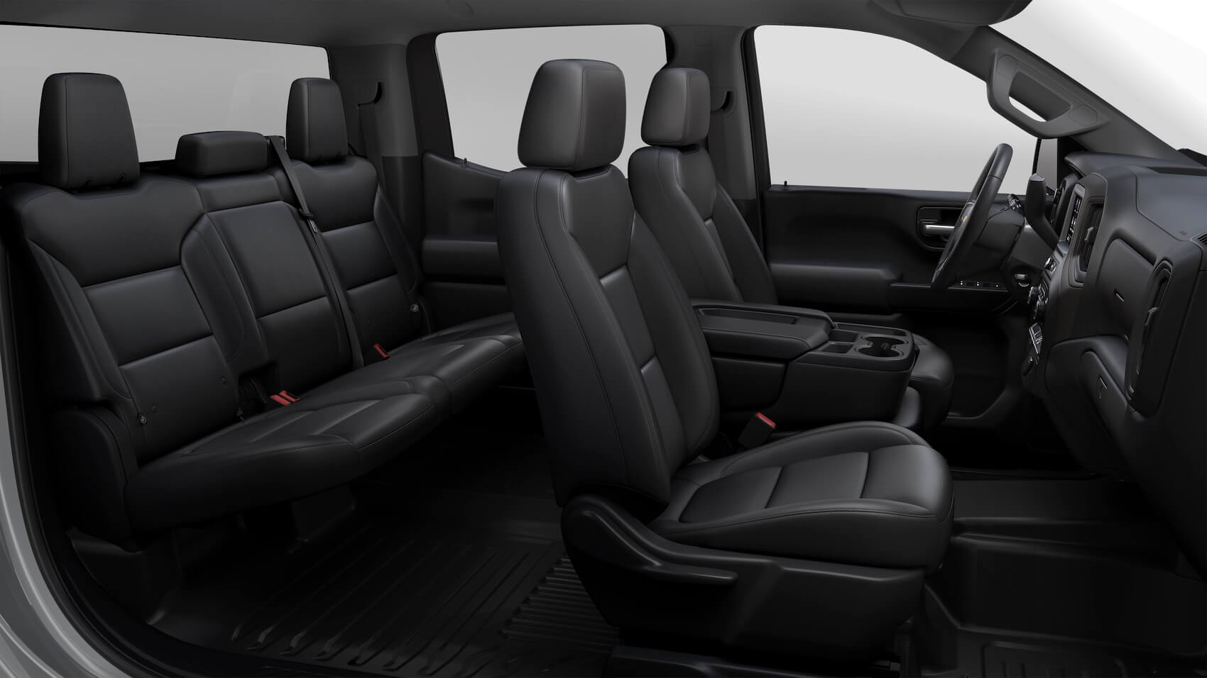 Chevy Silverado 1500 Seating and black leather interior