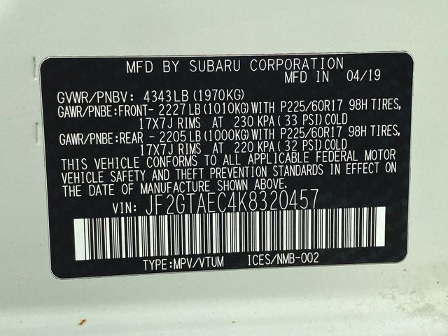 2019 Subaru Crosstrek 2.0i Premium