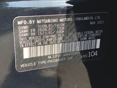 2022 Mitsubishi Mirage G4 ES