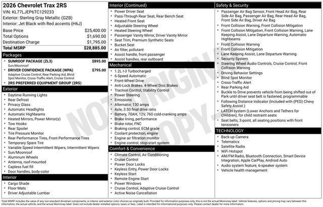 2026 Chevrolet Trax 2RS