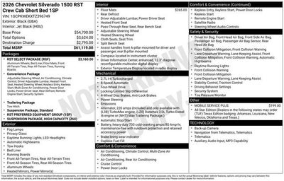 2026 Chevrolet Silverado 1500 RST