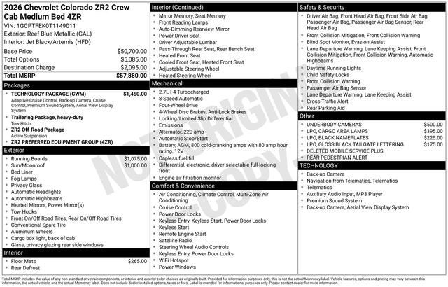 2026 Chevrolet Colorado ZR2