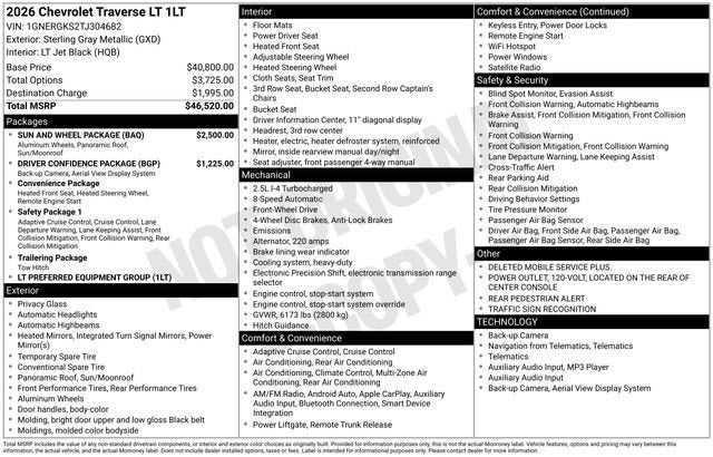 2026 Chevrolet Traverse LT