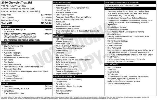 2026 Chevrolet Trax 2RS